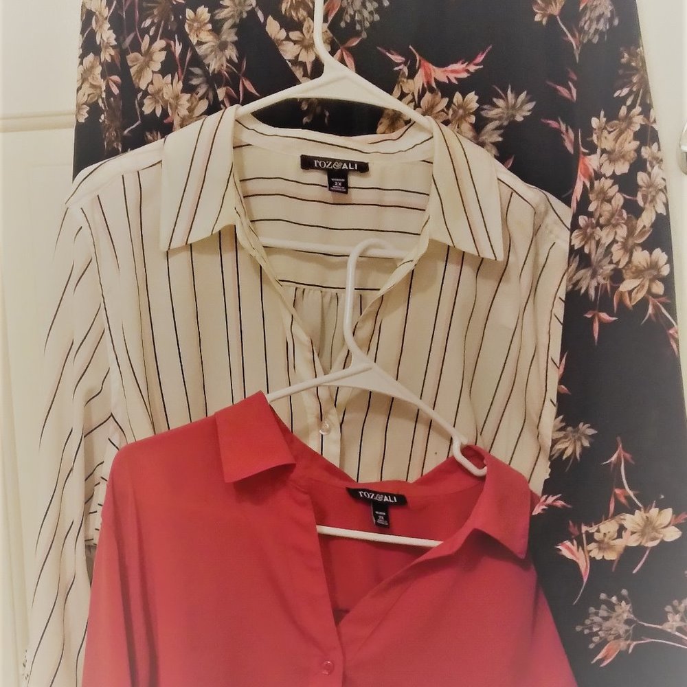 Dress Barn Roz & Ali 3 Dressy Work Blouses Size 2x